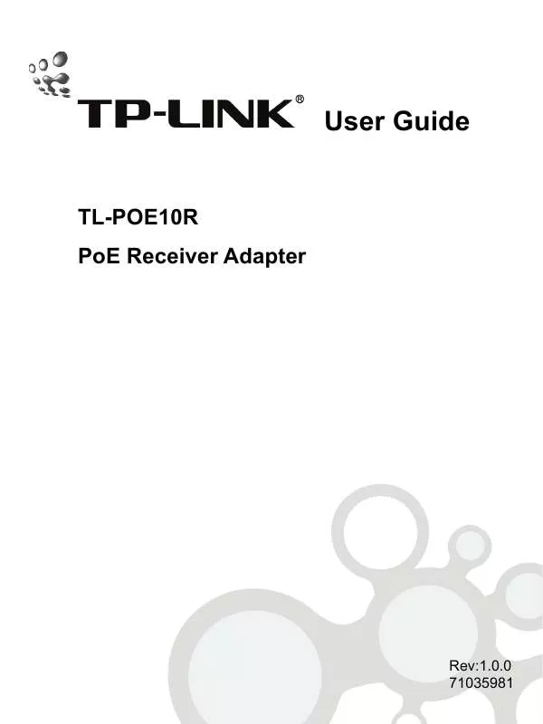 Mode d'emploi TP-LINK TL-POE10R