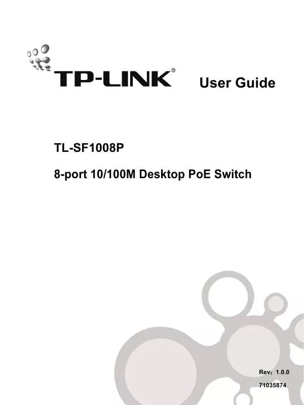 Mode d'emploi TP-LINK TL-SF1008P