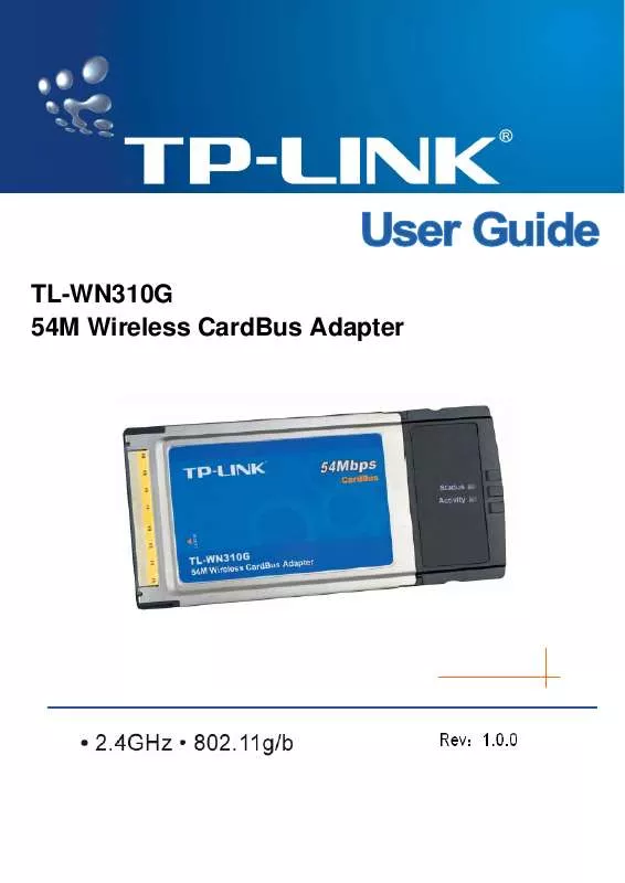 Mode d'emploi TP-LINK TL-WN310G