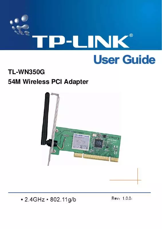 Mode d'emploi TP-LINK TL-WN350G