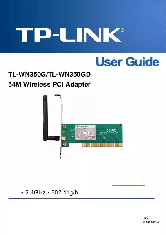 Mode d'emploi TP-LINK TL-WN350GD