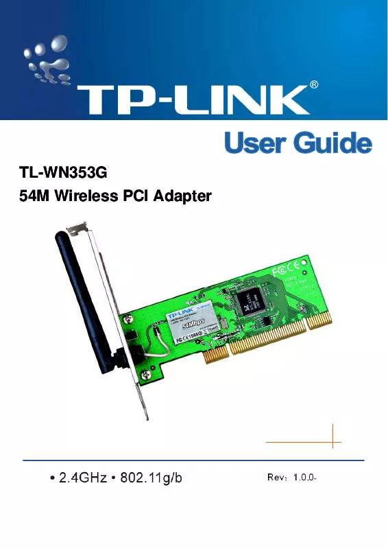 Mode d'emploi TP-LINK TL-WN353G