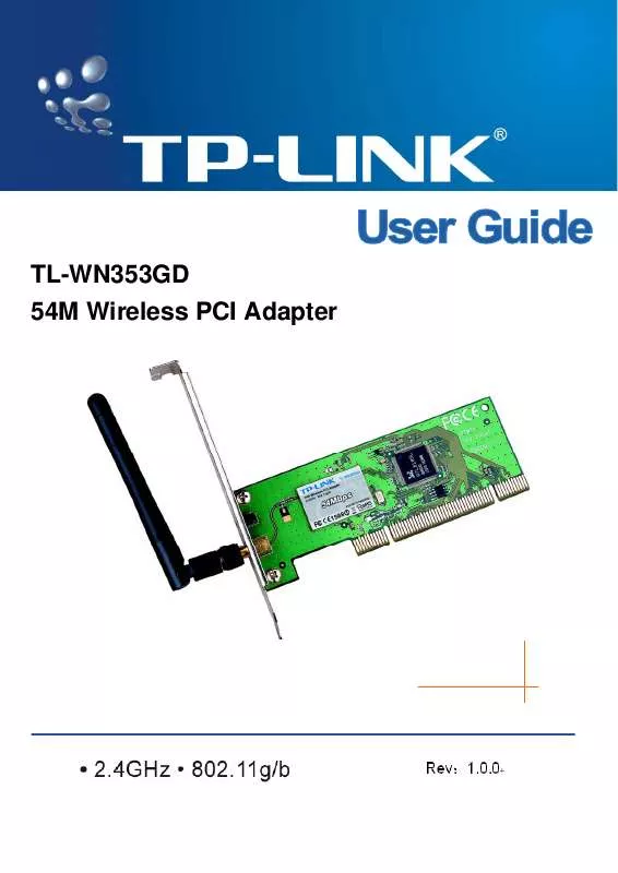 Mode d'emploi TP-LINK TL-WN353GD