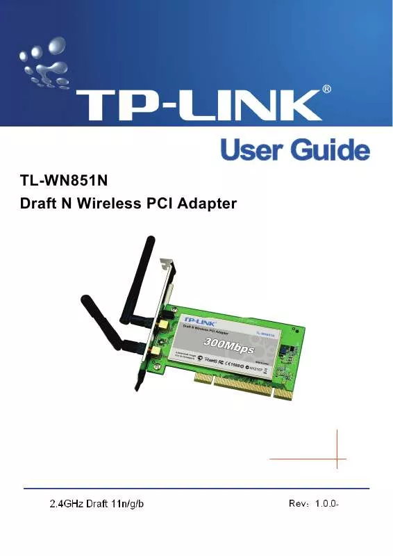 Mode d'emploi TP-LINK TL-WN851N