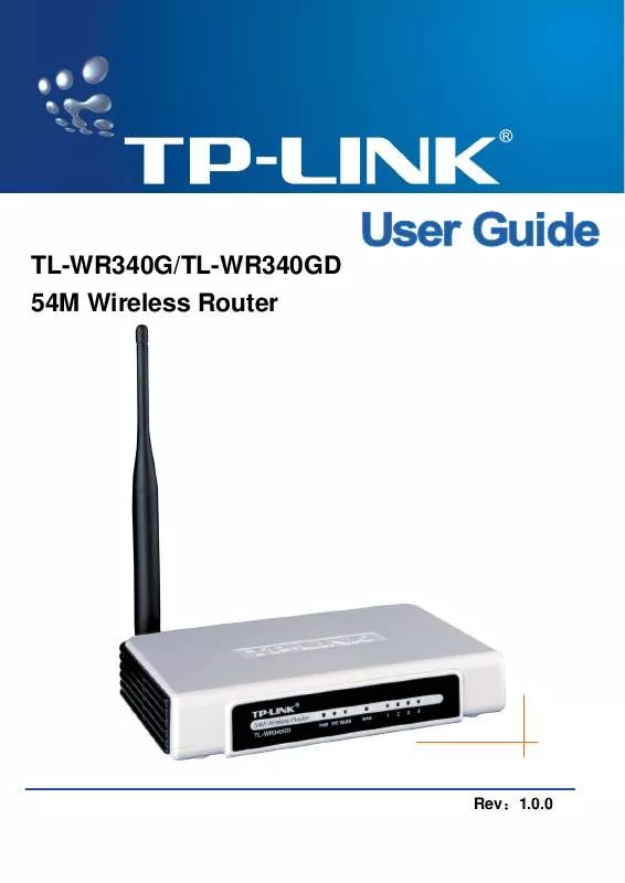 Mode d'emploi TP-LINK TL-WR340G