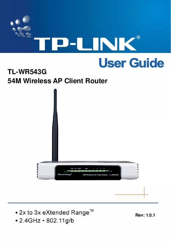 Mode d'emploi TP-LINK TL-WR543G
