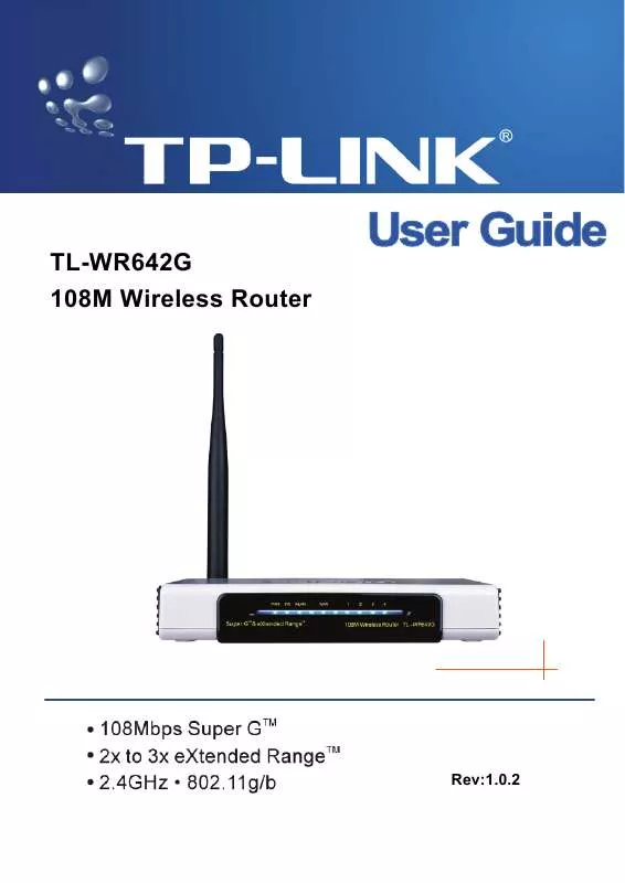 Mode d'emploi TP-LINK TL-WR642G