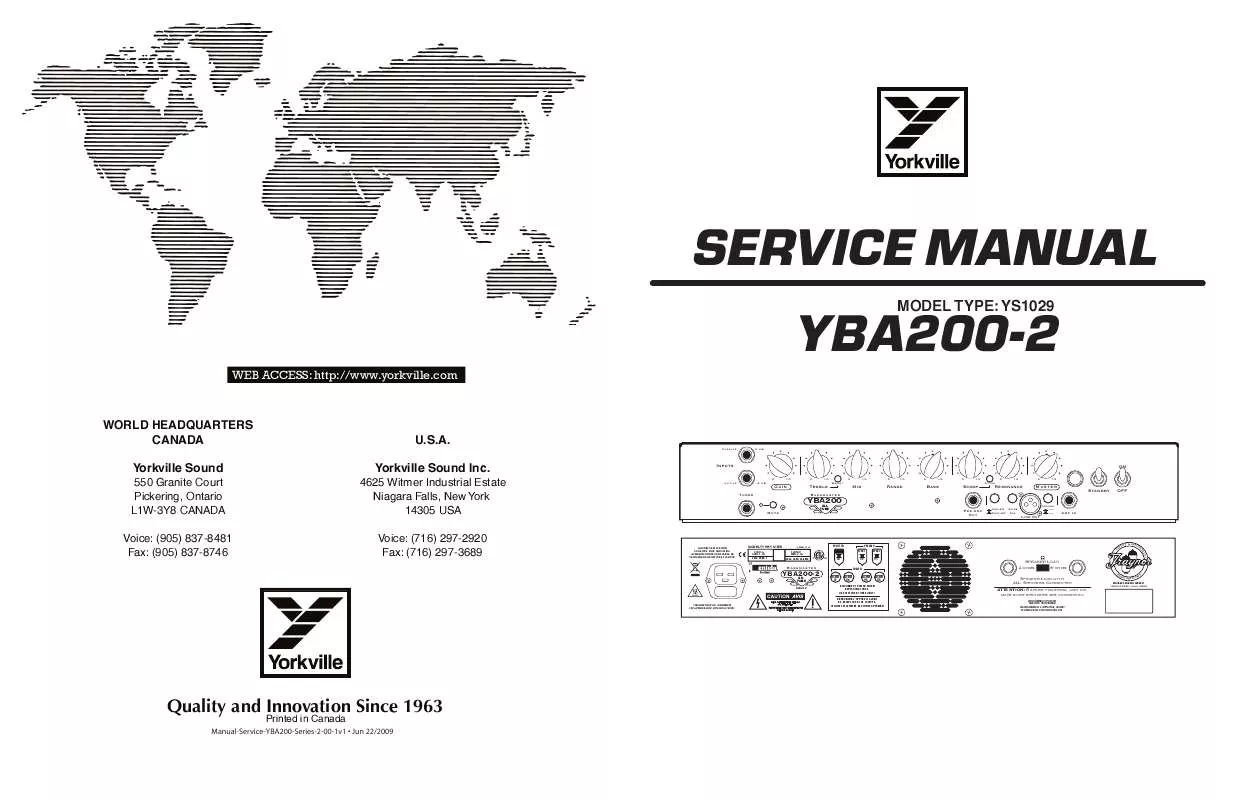 Mode d'emploi TRAYNOR YBA200-2