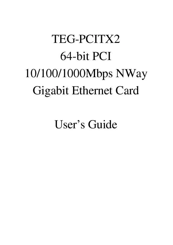 Mode d'emploi TRENDNET TEG-PCITX2