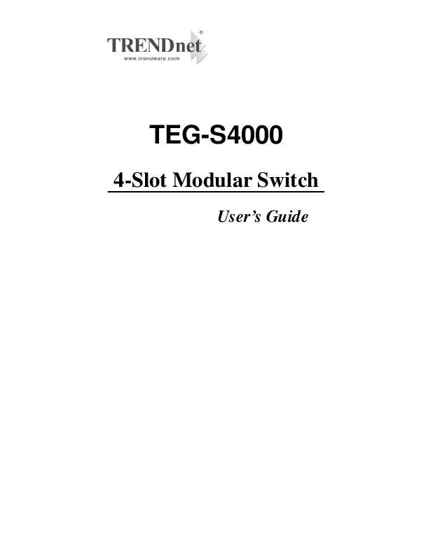 Mode d'emploi TRENDNET TEG-S4000