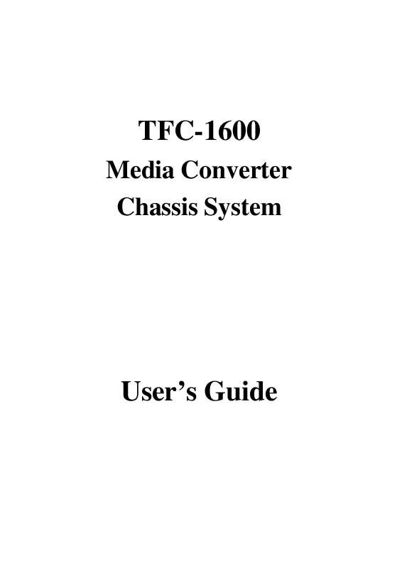 Mode d'emploi TRENDNET TFC-1600