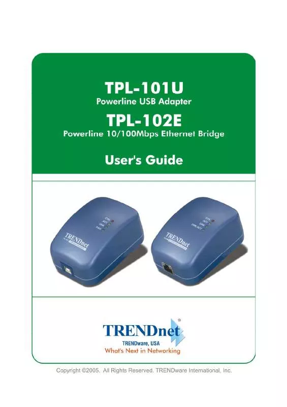 Mode d'emploi TRENDNET TPL-102E