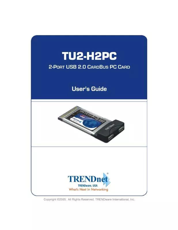 Mode d'emploi TRENDNET TU2-H2PC