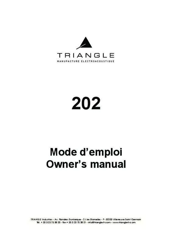 Mode d'emploi TRIANGLE COMETE 202