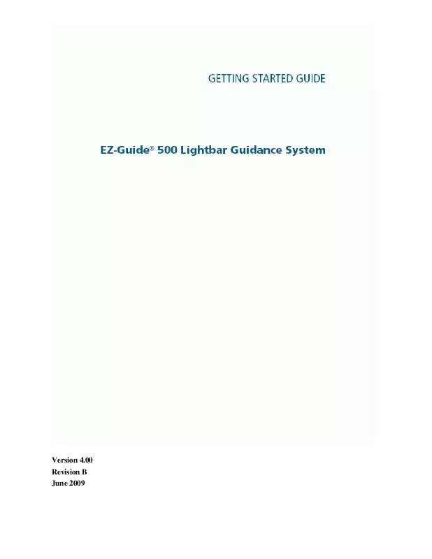 Mode d'emploi TRIMBLE EZ-GUIDE 500 LIGHTBAR GUIDANCE SYSTEM 4.00