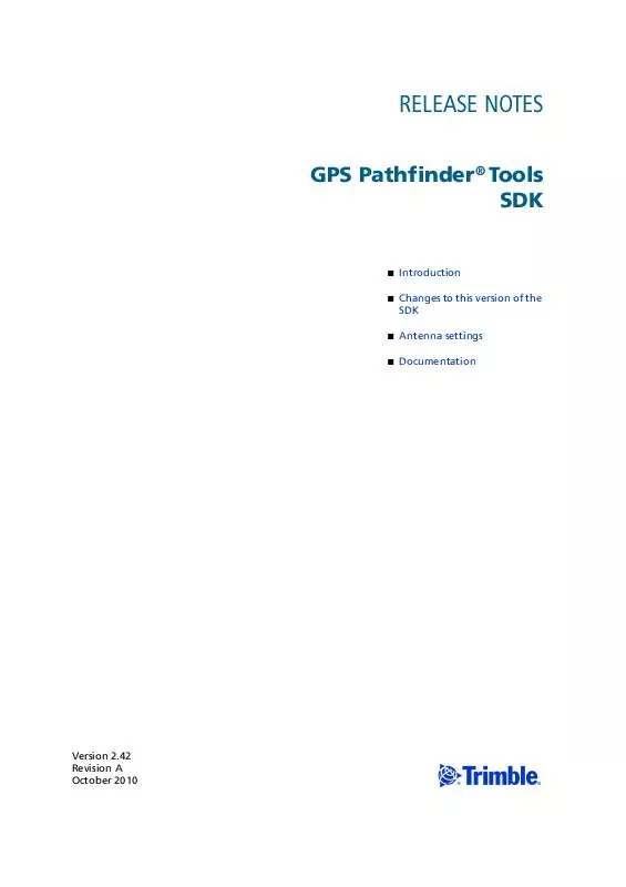 Mode d'emploi TRIMBLE GPS PATHFINDER TOOLS SDK 2.42