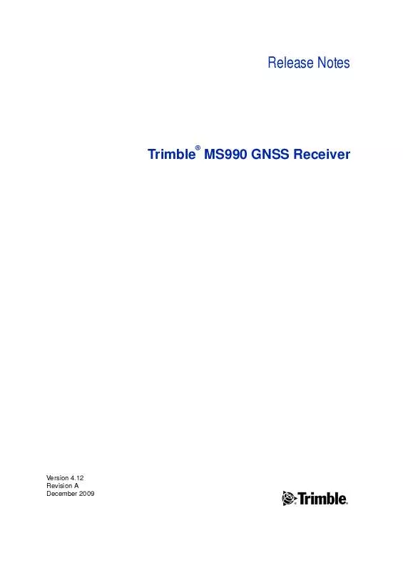 Mode d'emploi TRIMBLE MS990 GNSS RECEIVER 4.12