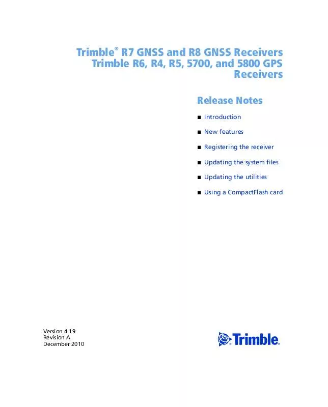 Mode d'emploi TRIMBLE R7 GNSS