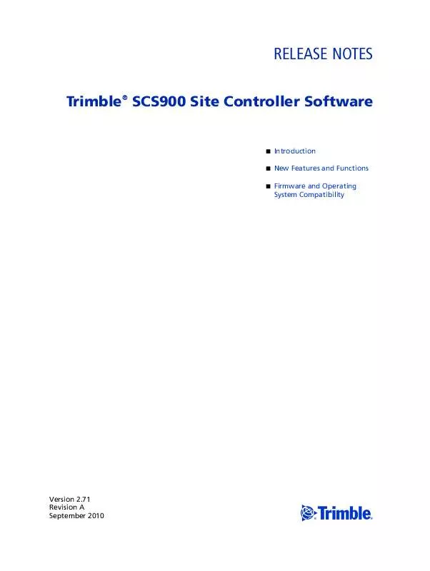 Mode d'emploi TRIMBLE SCS900 2.71