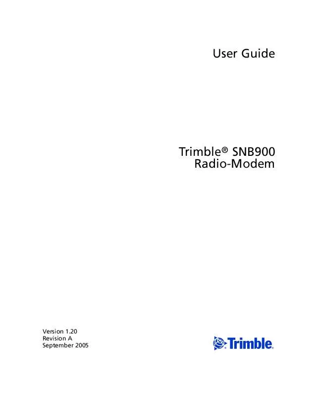 Mode d'emploi TRIMBLE SNB900 RADIO-MODEM 1.20