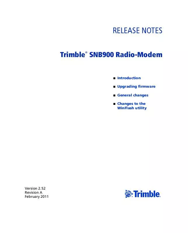 Mode d'emploi TRIMBLE SNB900 RADIO-MODEM