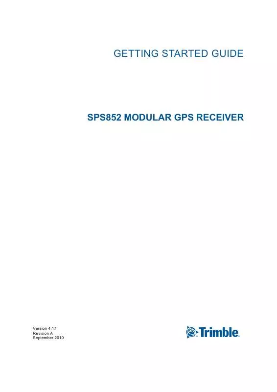 Mode d'emploi TRIMBLE SPS852 MODULAR GPS RECEIVER 4.17