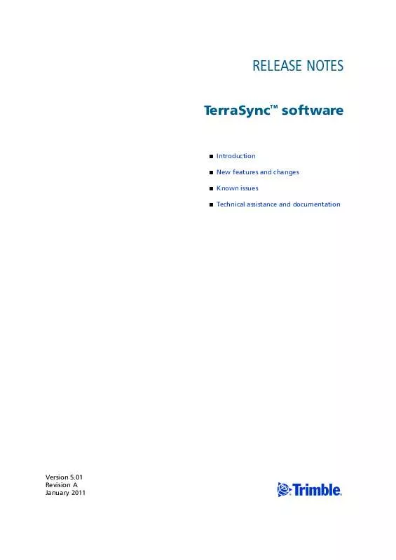 Mode d'emploi TRIMBLE TERRASYNC 5.01