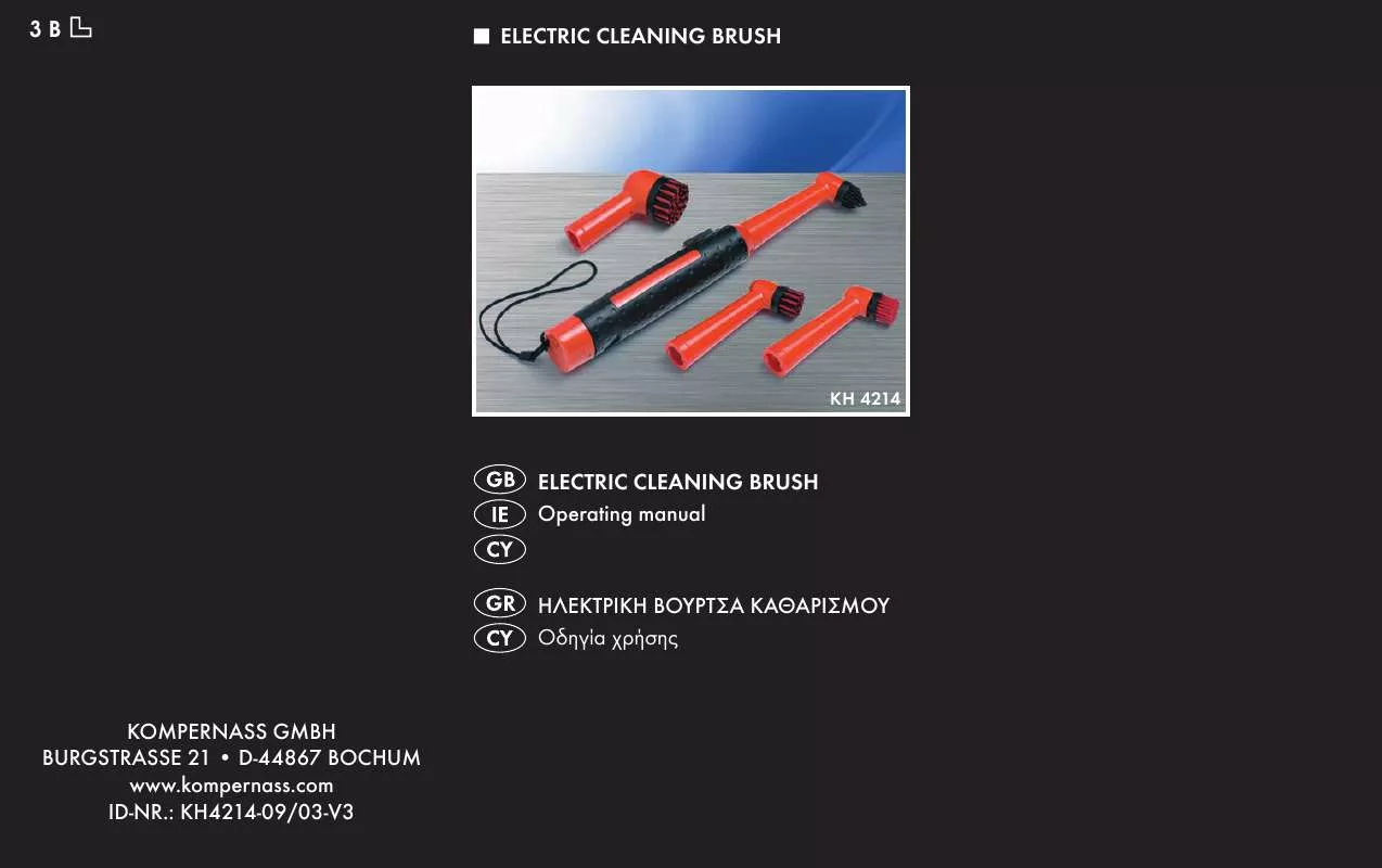 Mode d'emploi TRONIC KH 4214 ELECTRIC CLEANING BRUSH