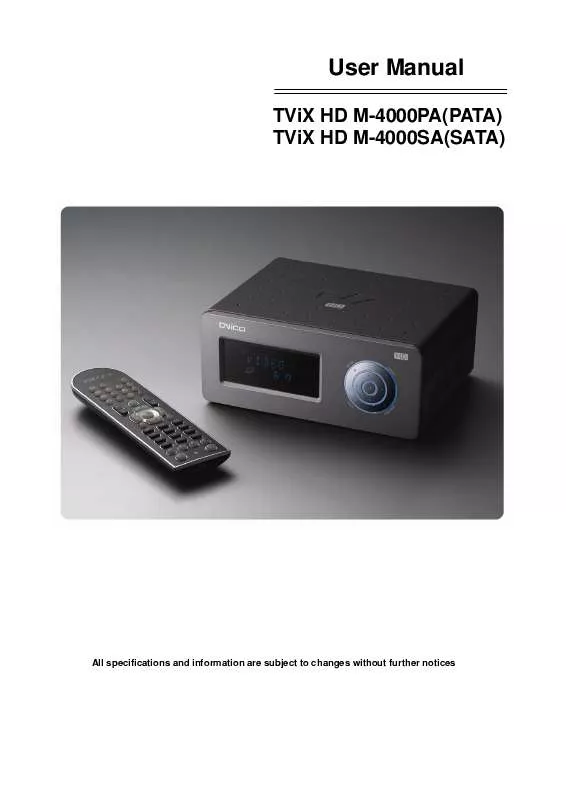 Mode d'emploi TVIX HD M-4000SA
