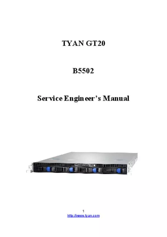 Mode d'emploi TYAN GT20B5502-LE
