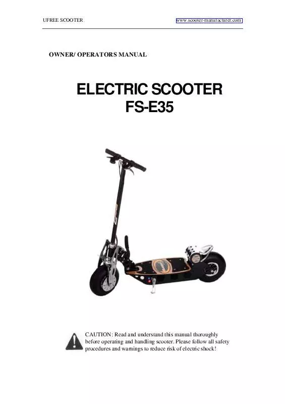 Mode d'emploi UFREE SCOOTER ELECTRIC SCOOTER FS-E35