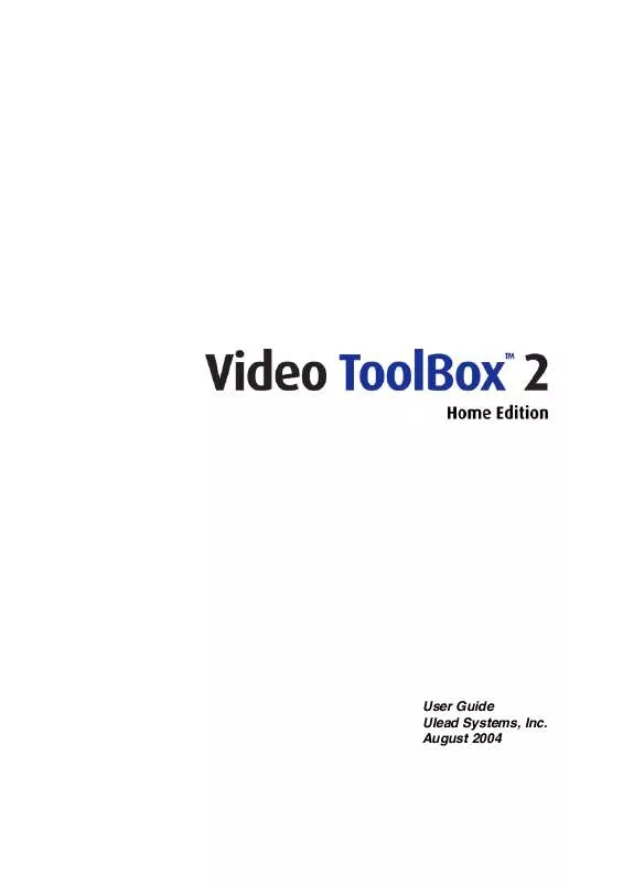 Mode d'emploi ULEAD VIDEO TOOLBOX 2 HOME EDITION