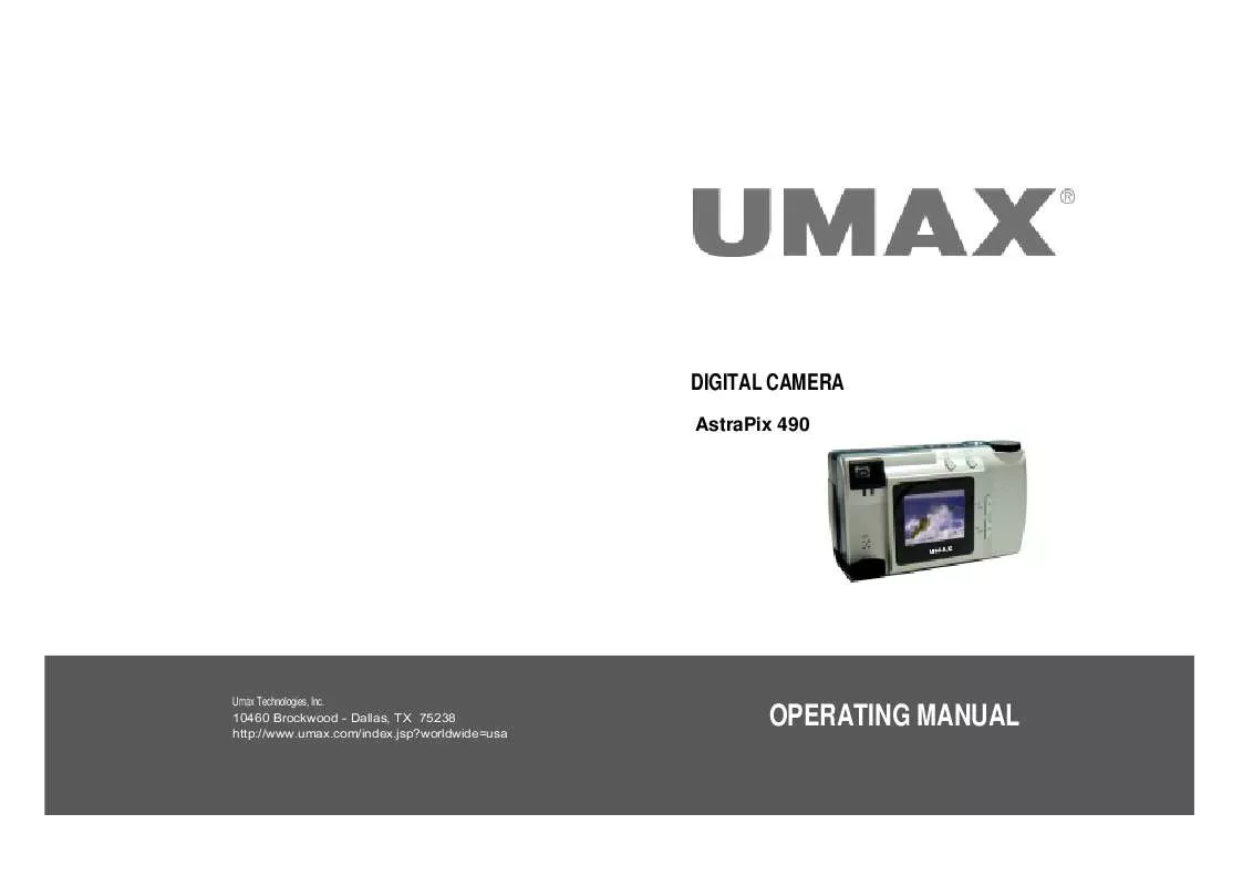 Mode d'emploi UMAX ASTRAPIX 490