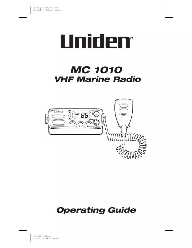 Mode d'emploi UNIDEN MC1010