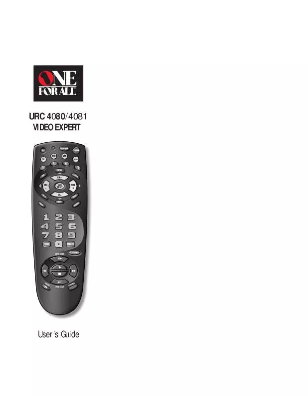 Mode d'emploi UNIVERSAL REMOTE CONTROL ONE FOR ALL 4080MAN