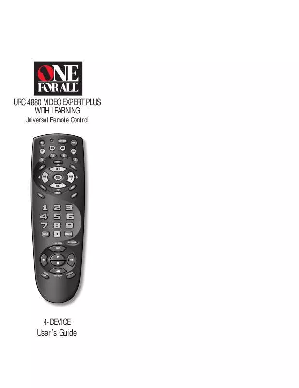 Mode d'emploi UNIVERSAL REMOTE CONTROL ONE FOR ALL 4880MAN