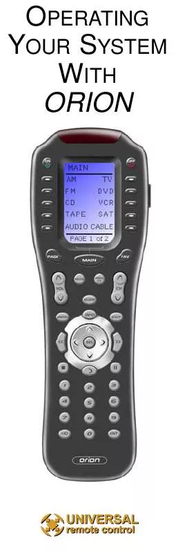 Mode d'emploi UNIVERSAL REMOTE CONTROL ORION MX-850 WITH MRF-250