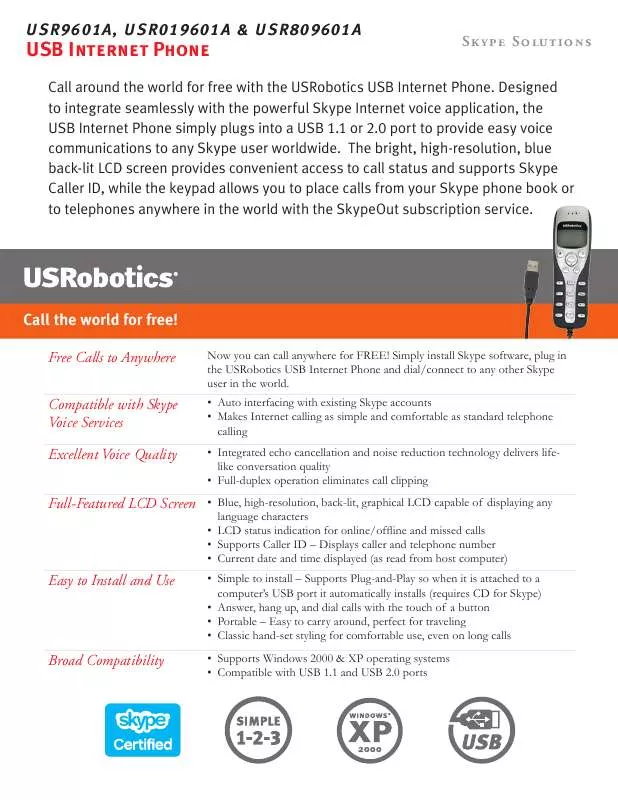 Mode d'emploi US ROBOTICS USR809601A