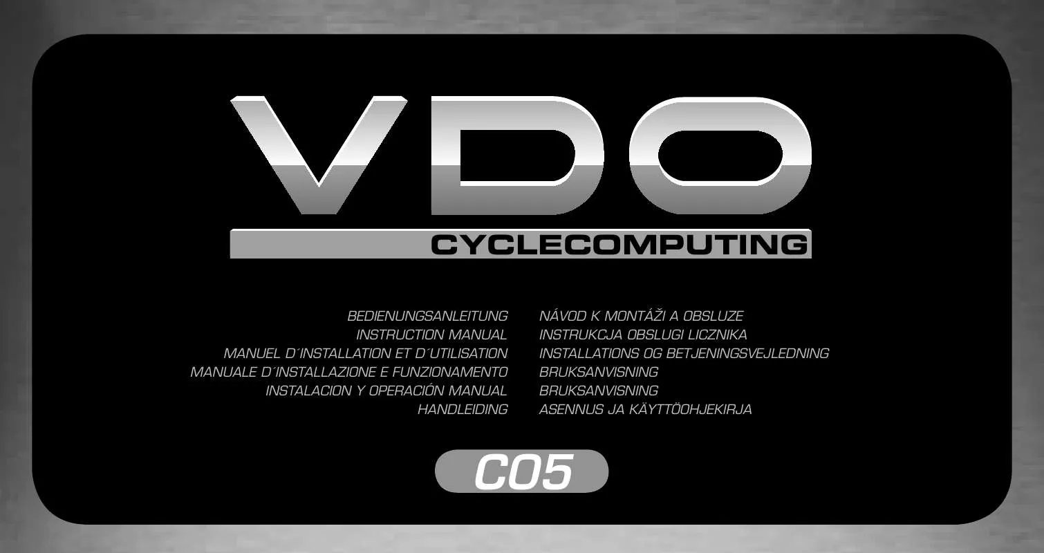 Mode d'emploi VDO CYCLECOMPUTING C05