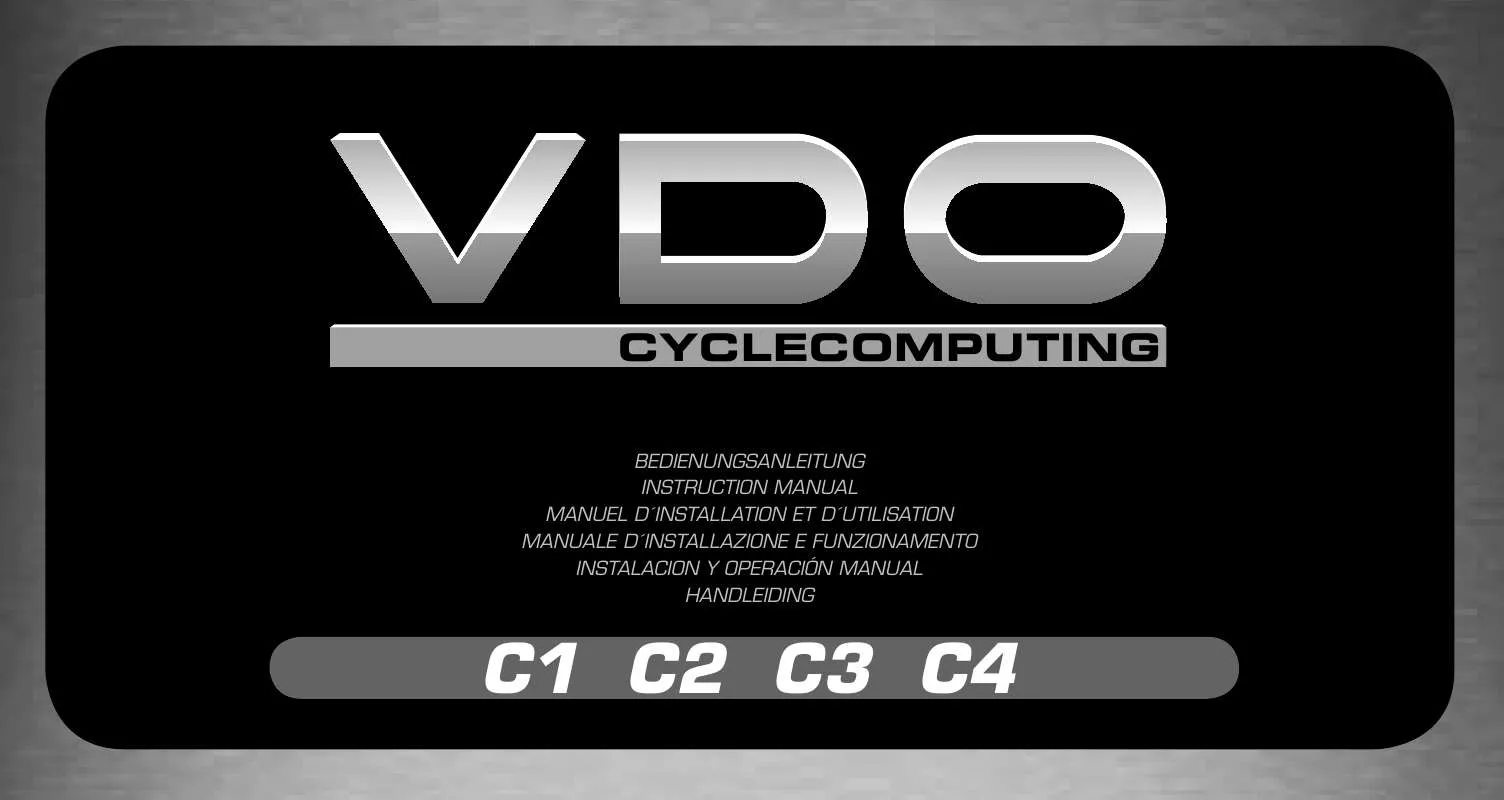 Mode d'emploi VDO CYCLECOMPUTING C1