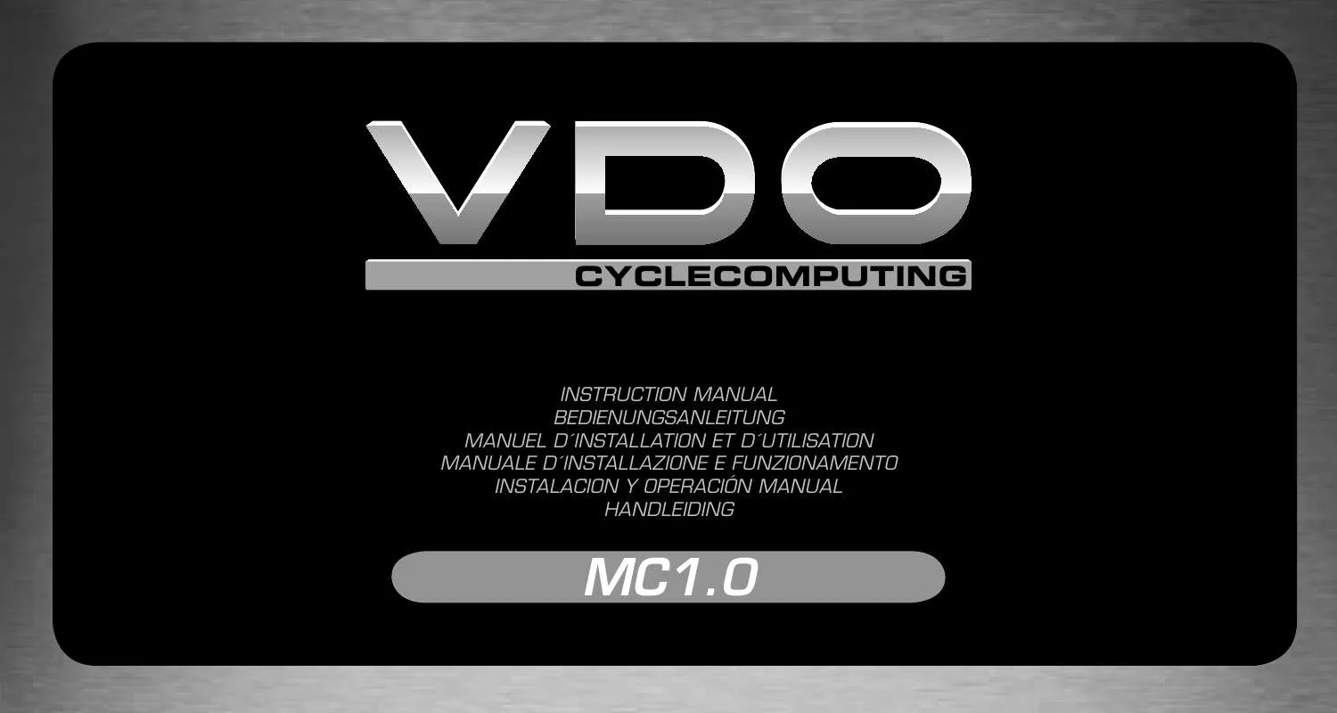 Mode d'emploi VDO CYCLECOMPUTING MC1.0