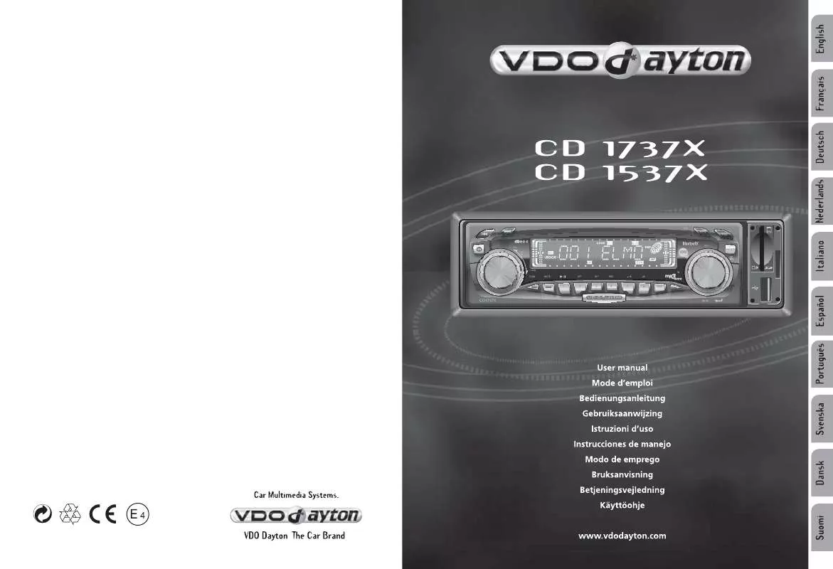 Mode d'emploi VDO DAYTON CD 1537X