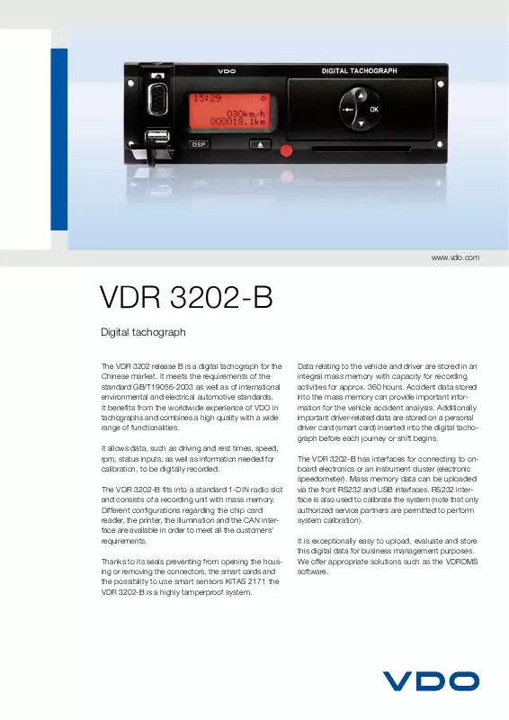 Mode d'emploi VDO VDR 3202-B