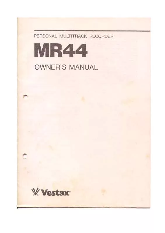 Mode d'emploi VESTAX MR44