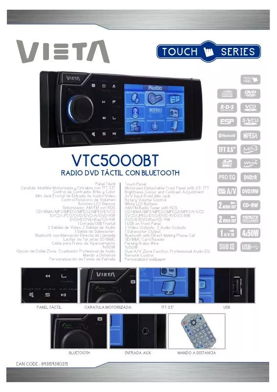 Mode d'emploi VIETA VTC5000BT