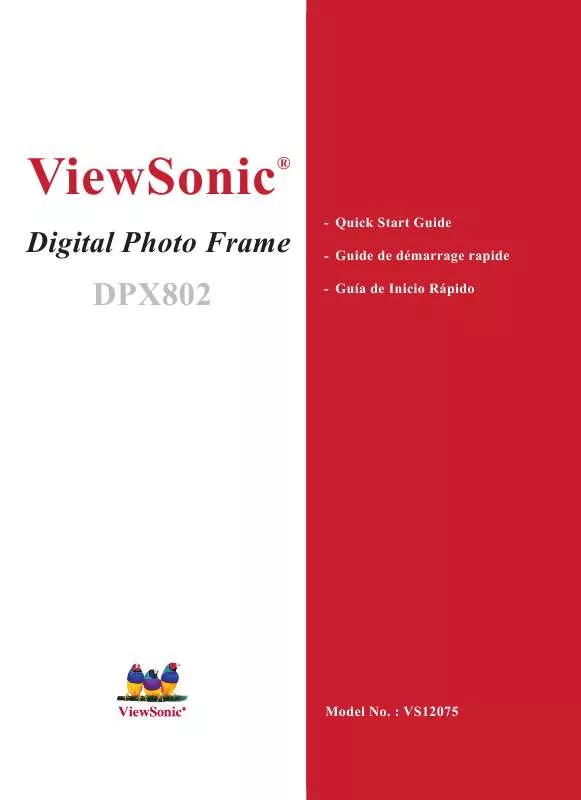 Mode d'emploi VIEWSONIC DPX802WD-BW