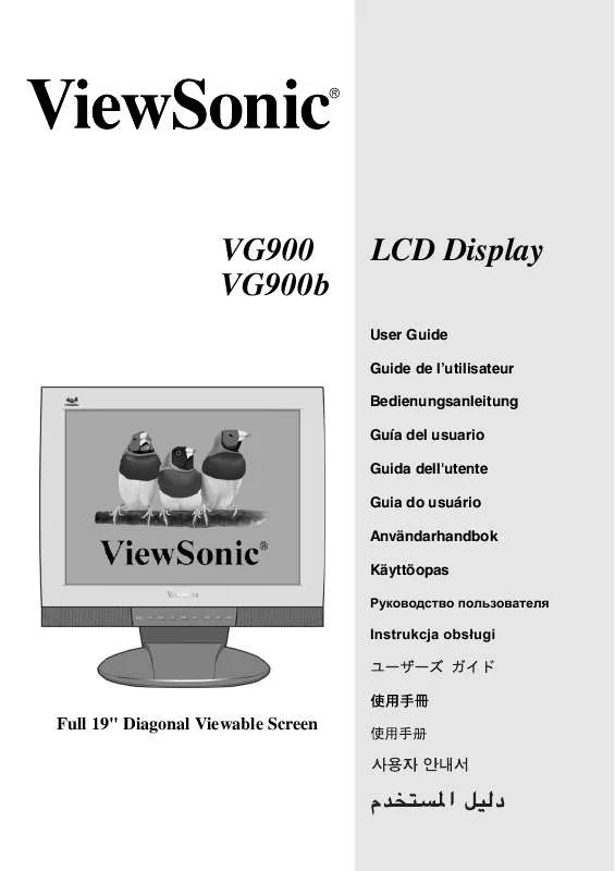 Mode d'emploi VIEWSONIC VG900B