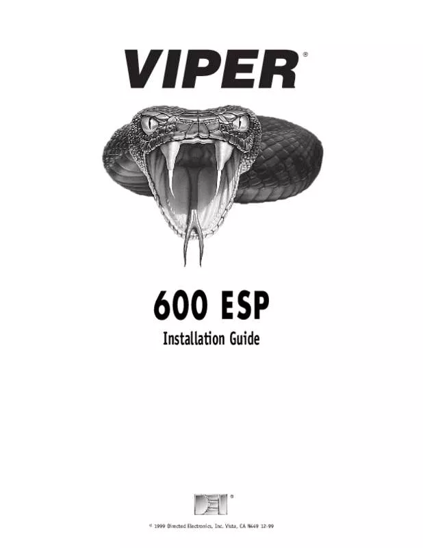Mode d'emploi VIPER 600 ESP