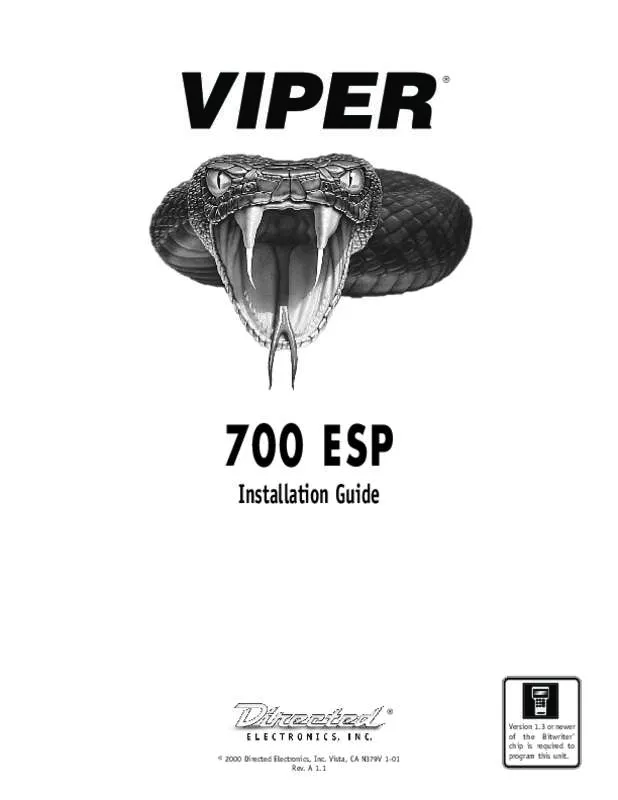Mode d'emploi VIPER 700 ESP