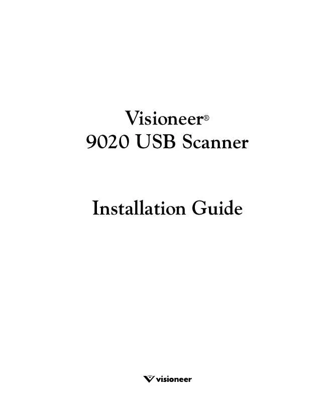 Mode d'emploi VISIONEER 9020 USB SCANNER